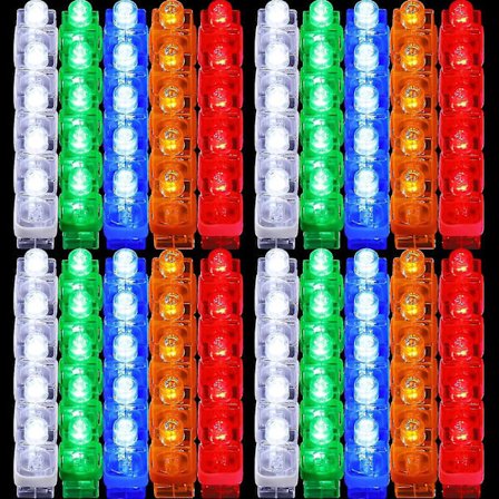 100 kpl LED-sormivalot Kirkkaat sormirave-valot Sormus Hehkutikut Pienet sormilaserit Lomavalot sormissa renkaat Tz