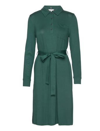 Regular Viscose Shirt Knee Dress Dresses Shirt Dresses Vihreä Tommy Hilfiger