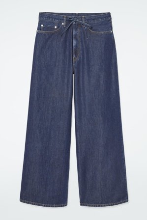 COS Frauen Hose Aus Denim Mit Besonders Weitem Bein in Blau