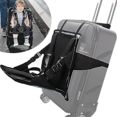 Opgraderet børnekøretøj på kuffert sæde til småbørn, bærbar barnestol rejse håndbagage med sikkerhedssele, frie hænder til lufthavn