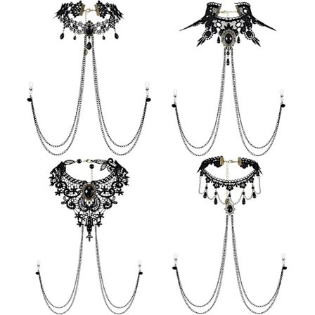 4 stk. ikke-piercing BH-kropskæde med halskæder Kropskæde Ikke-piercing Justerbare BH-smykker