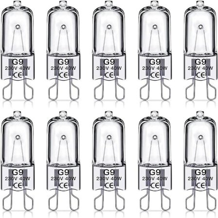 G9 Halogeenivalot 40W, 230V, 10-pakkaus