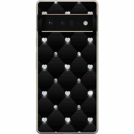 Google Pixel 6 Pro Genomskinligt Skal Diamant Hjärta