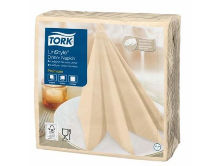 TORK Servett LinStyle creme 39x39cm 50/fp - Lyreco - Kök och servering - Servetter och dukar - Servett - 3-lagers