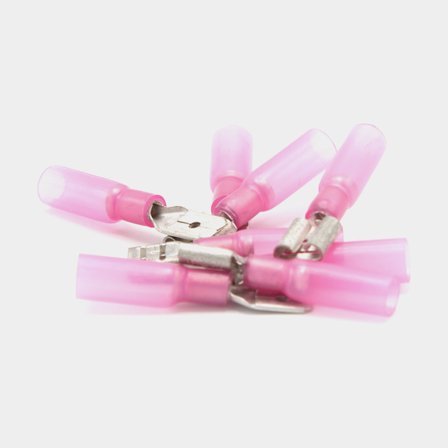 Conectores de lâmina com manga termo-retrátil adesiva Oceanflex, para cabo 0,5 - 1,5 mm², embalagem com 100 unidades, vermelho