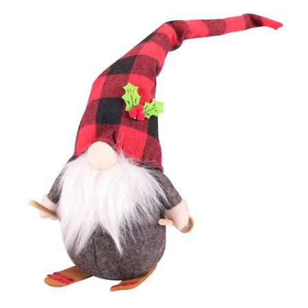 Håndlaget Skigubbe Svensk Tomte Julenisse Dukke Leke Ornament Butikkvindu Borddekorasjon Rød