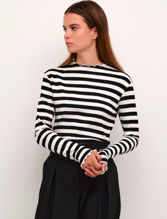 Karen By Simonsen Candacekb Big Stripe Ls - Black - S