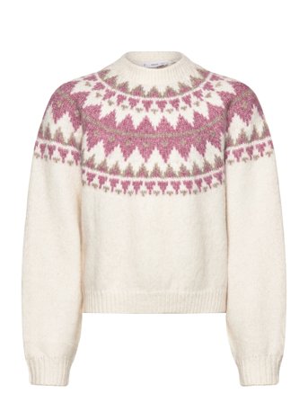 Mango Jacquard Knitted Sweater - White - 9-10