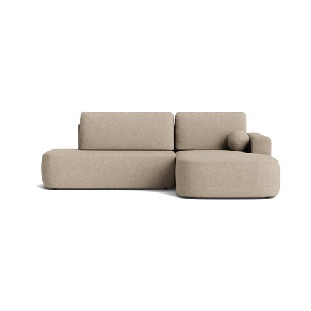 Monza Chaiselongue-Schlafsofa, rechts | Stauraum, elegantes Design, Aragon Grau/Beige, stilvolles Sofa mit Bettfunktion, Breite 90cm