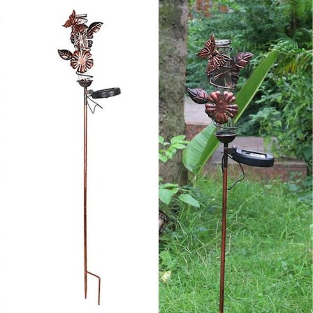 Regnmåler, Smijern Udendørs Regnmåler, Dragonfly Butterfly Have Regnmåler med Lysstyring