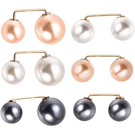 6 stk. Faux Pearl Brosche Sweater Sjal Clips Dame Brosche Pins Tørklæde Broscher Smykker