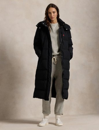 Polo Ralph Lauren Hooded Down Coat - Black - XL