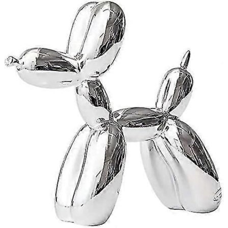 Hundstaty i harts, ballonghundskulptur, modern dekorativ för vardagsrum och kontor (FMY)