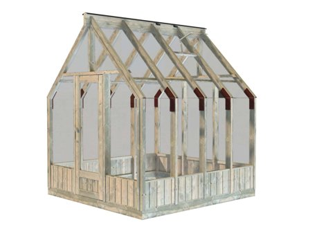 Palmako Emilia Orangeri 5,8 m²/inv. 5,4 m², grå tryckimpregnerad, Växthus & orangerier