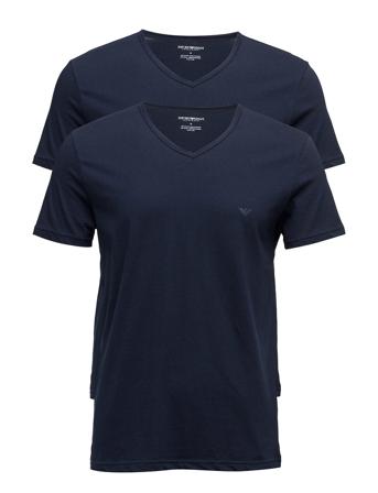 Mens Knit 2Pack Tsh T-shirts Short-sleeved Blå Emporio Armani