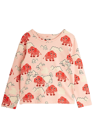 Mini Rodini Mammoth Långärmad T-Shirt Överdelar Dam Rosa 80/86