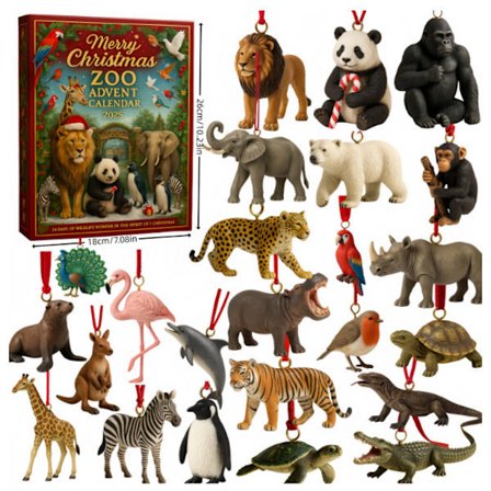 Nyttårskalender Zoo God Jul Juletre Dekor Anheng