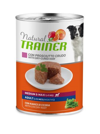 Natural Trainer Cibo Umido Prosciutto Crudo/Riso Per Cani Adulti
