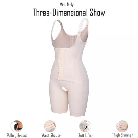 Miss Moly SLIM HELA KROPP SHAPER DRÄKT BRIEFS MIDJA CINCHER TRAINER LÅRMINSKAR TROSA KONTROLL PUSH-UP SHAPEWEAR LEGGING KORSETT Beige 2XL
