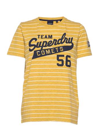 Script Style Col Stripe Tee Yellow Superdry