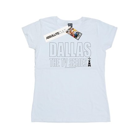 Dallas Dam/Kvinnor TV-serie logotyp bomull T-shirt L Vit