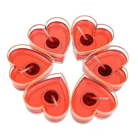 20 stk Kreative Røgfrie Gelelys Transparent Hjerteformet Lys Romantisk Lys Dekoration