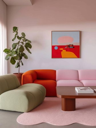 Innen-/Outdoor-Teppich Abstrakt Waschbar Olga - Rosa 160X230 Im Modernen Stil