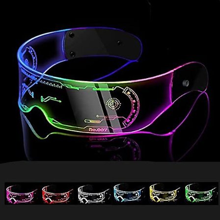 Led Lys Op Briller 7 Farver Led Briller Cyberpunk Neon Briller Led Fest Briller Til Diskotek Koncert Bar Natteliv Cosplay
