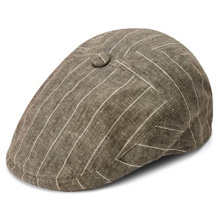Marco Brown & White Striped Moda Flat Cap for Men