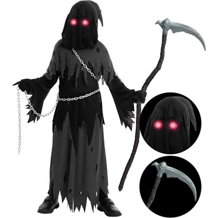 Lisenmansdrakt for barn - Grim Reaper Halloween Kostyme for Gutter - Grim Reaper Gutter Kostyme Cosplay Antrekk Halloween Party XXL 14–16 år Parent
