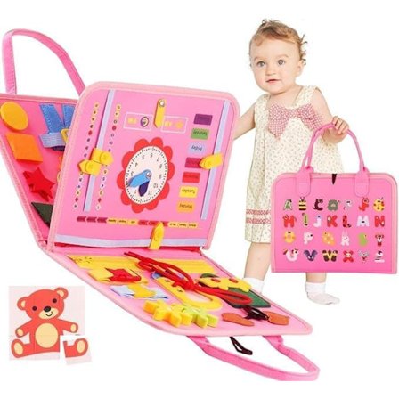 Busy Board Montessori Legetøj - Aktivitets- og udviklingslegetøj til børn, Montessori spil Lær finmotorik, Alzheimers produkter