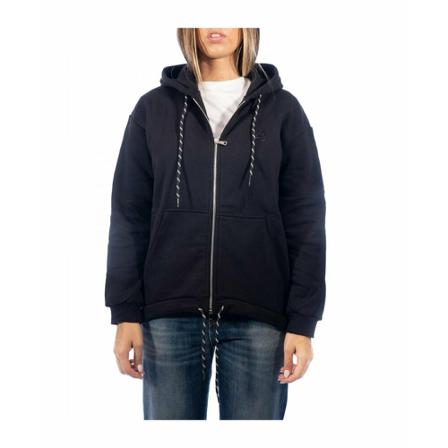 Gaëlle Paris Hoodie hooded sweatshirt with e21ge06 zip Sort, Dame