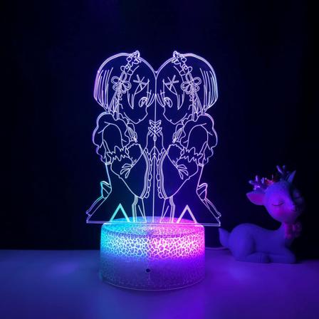 WJ Anime 3D-lampe fra Re Zero Starting Life in World nattlys for soveromsdekor bursdagsgave LED-nattlys