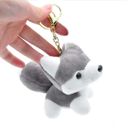Plys Husky udstoppede dyr Hunde nøgleringe Legetøj Puppy Ornament - Perfet