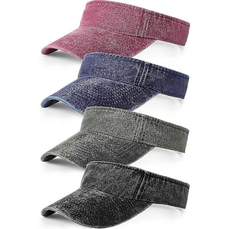 4 stk. solskærm justerbar sportstøj atletisk visir hat til mænd og kvinder (sort, rødvin, mørkegrøn, blå)