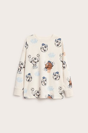 Kappahl | Mønstret langermet t-skjorte Lys beige 110/116 | Lys beige