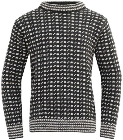 Devold Original Islender Wool Sweater Anthracite/Off White - Langermede Gensere