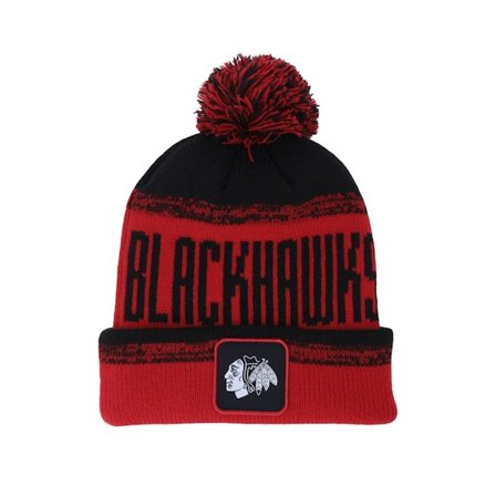 Fanatics - NHL Rouge pom Bonnet - Chicago Blackhawks Thrive Red/Black Pom @ Hatstore
