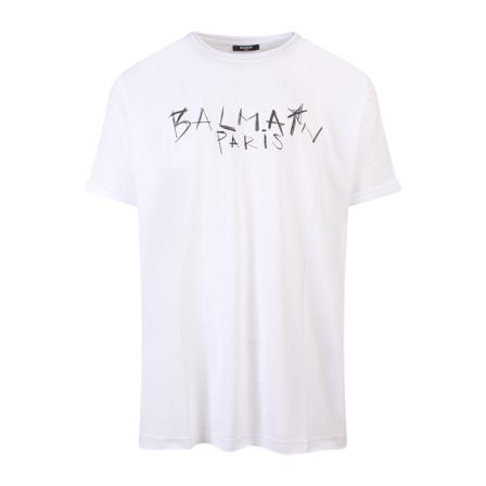 Balmain, T-Shirt Yh 1Eg 016Gb 81 Wit, Heren, Maat:L
