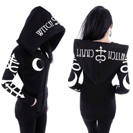Naisten hupparit Vaatteet Goth Punk Moon Letter Printed Collegepaita