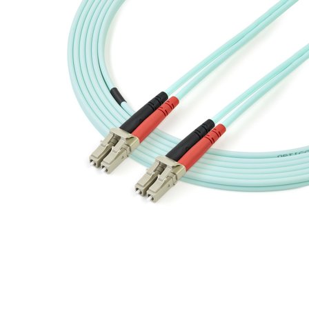 StarTech Aqua OM4 Duplex Multimode Fiber - 3m/ 9 ft - 100 Gb - 50/125 - OM4 Fiber - LC to LC Fiber Patch Cable (450FBLCLC3) - nettverkskabel - 3 m -