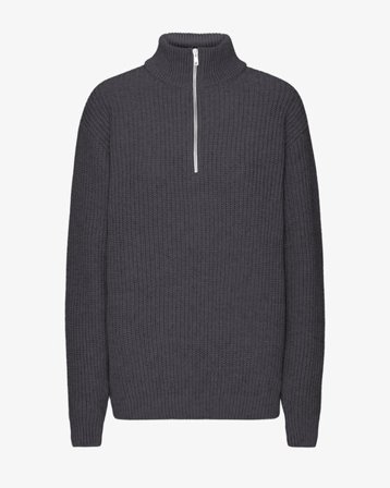 Merino Quarter Zip - Lava Grey