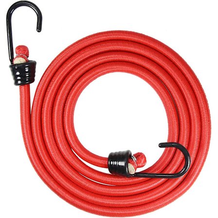 48 tommer elastik reb med kroge, kraftig, 4-pak og rød