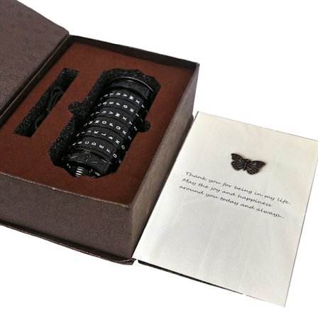 Cryptex Da Vinci -koodi Mini Cryptex -lukko Pulmapelit piilotetulla (musta)