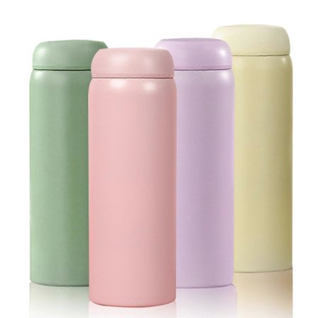 380ML Rejsekaffekrus, Genanvendelig Termokop i Rustfrit Stål med Lækagesikkert Låg til Varme og Kolde Drikke (Hvid)