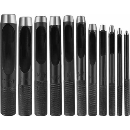 1-11mm pyöreä teräksinen ontto naskali nahkatyökalu ontto reikäpora nahka rannekkeelle