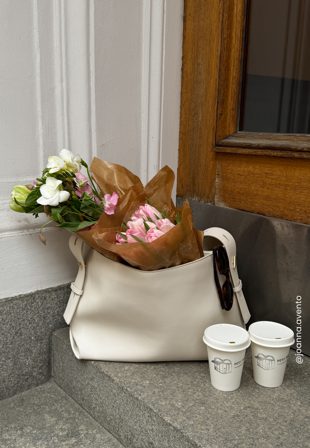 BUBBLEROOM - Faux Leather Tote Bag - Cream