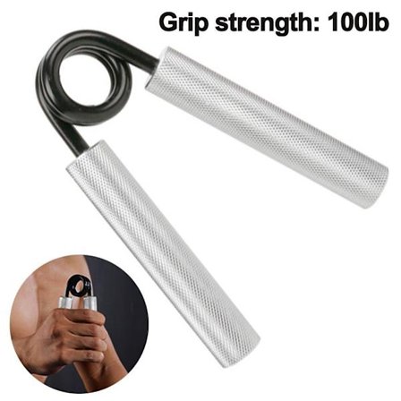 Metallikäsiharjoitin, hopea, 100 paunaa