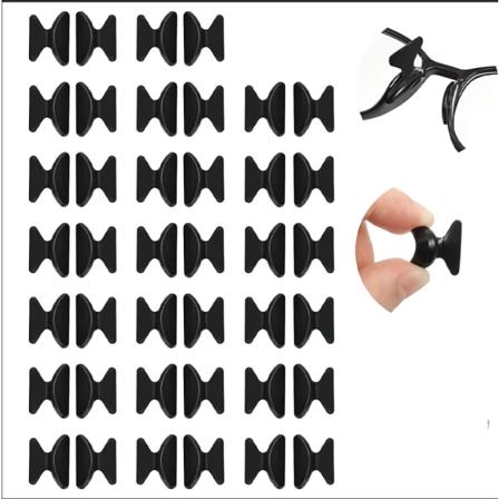 20 paria 3,7 mm lasit Nenätyynyt Butterfly Shape Liukumaton Pehmeä Liima Silikoninen Nenätyynyt TR-90 Lasit Nenätyynyt laseille (musta)