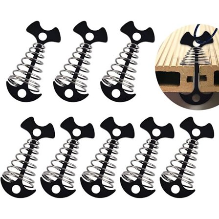 Fiskestang, 8 stk. fiskebens teltstrammer med fjederbil, ZQKLA